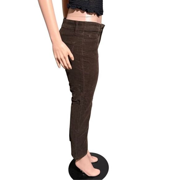 St.John Bay women's mid rise brown corduroy straight-leg pants 6p - Picture 5 of 7